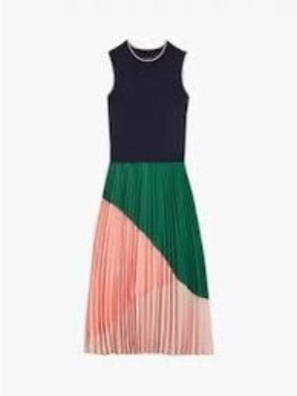 Ted Baker VGUC Indigo colourblock pleated dress in Size 0 - Picture 5 of 9